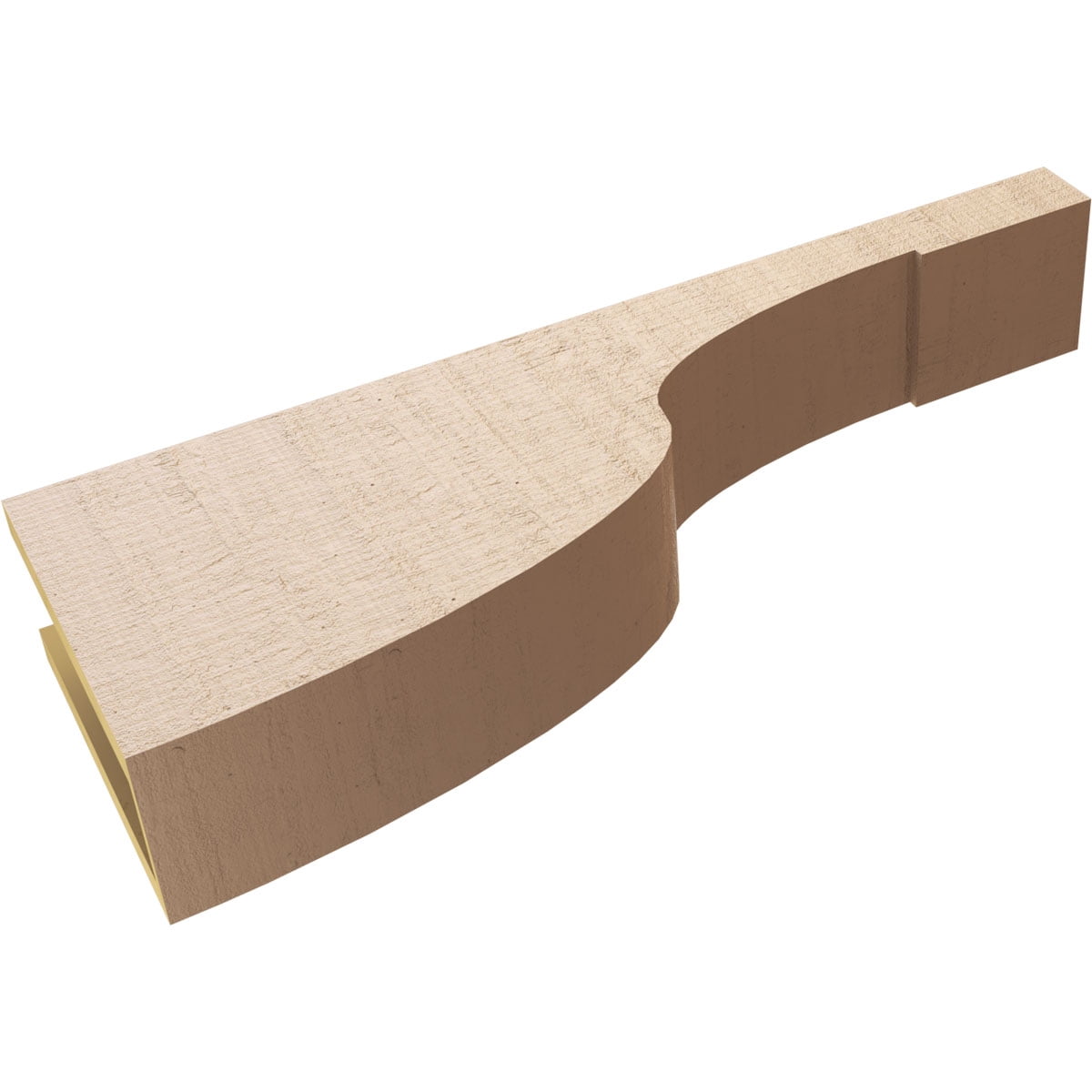 5"W x 30"D x 10"H Thin Del Monte Rough Cedar Woodgrain TimberThane Corbel, Primed Tan
