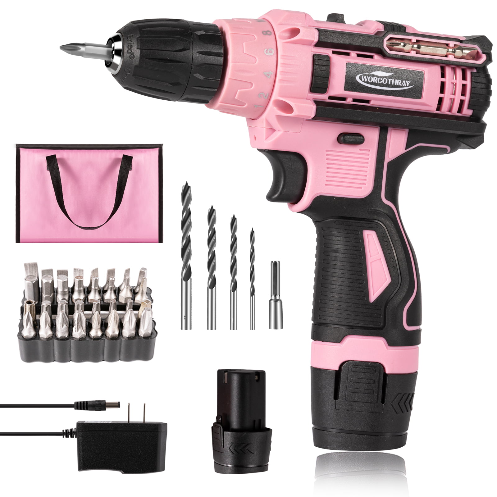 Seriously Pink 12V Lithium ion Drill Driver with 21 Accessories 
