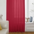 thumbnail image 6 of Pure Red Sheer Curtains 63 Inches Long, Simple Solid Color Light Filering Curtains, Breathable Simi Curtain Privacy Drapes for Living Room Bedroom Lightweight Window Treatment, 6 of 9