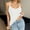 #11White, variant on MYAOYI Women Casual Basic Sleeveless Round Neck Rib-Knit Crop Tank Top With Suspender Sleeveless
