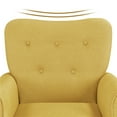 thumbnail image 3 of Yaheetech Modern Upholstered Accent Chair with Wooden Leg for Living Room, Yellow, 3 of 11