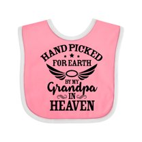Inktastic Handpicked for Earth by My Grandpa in Heaven Angel Wings Boys or Girls Baby Bib