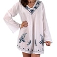 thumbnail image 5 of Peach Couture Summer Women Oversized Cotton Embroidered Cover-up Beachwear Tunic, 5 of 10
