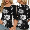 thumbnail image 2 of Womens Tops Short Sleeve V Neck Shirts Loose Casual Blouses Summer Tees Criss Cross, 2 of 6