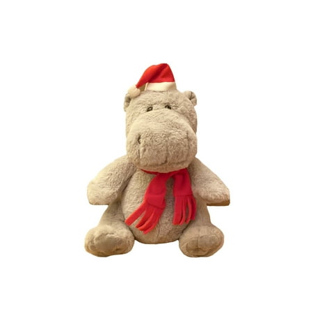 wed 14" Hippo Santa Scarf Curious George Doll Toy kohls Plush Soft Holiday Christmas