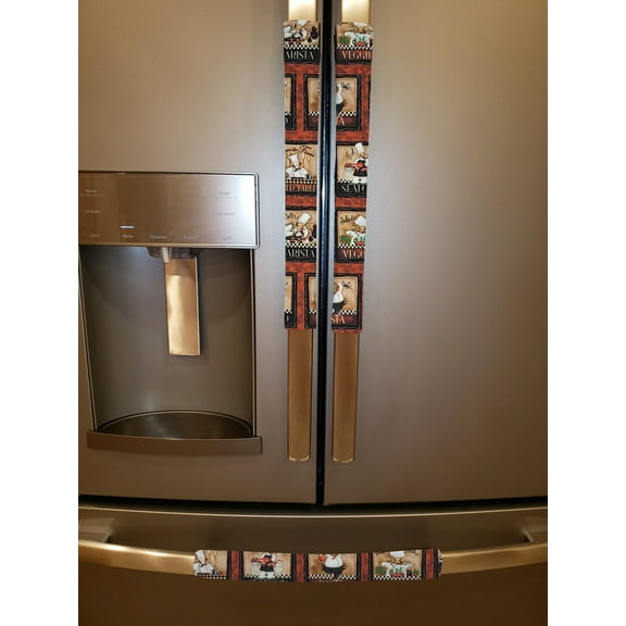 Fat Chefs Refrigerator Oven Dishwasher Handle Covers by Penny's Needful Things (15 Inch) (Set of 2) (Bistro Chefs)