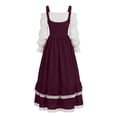 thumbnail image 7 of Smsaxvxz Halloween Costumes for Women Fashion Medieval Renaissance Costume Maxi Dress Purple 2XL, 7 of 7
