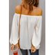 thumbnail image 2 of ABPHQTO Top de mujer con hombros descubiertos y cuello elástico blanco, 2 of 5