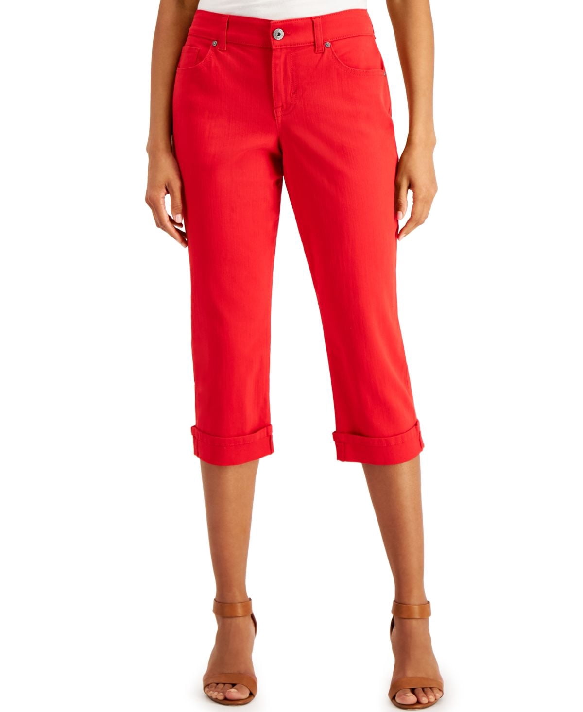 Style \u0026 Co Women's Curvy Capri Dark Red 