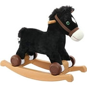 Rockin Rider Cocoa 2-in-1 Pony Plush Ride-On, Black