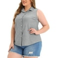thumbnail image 5 of DARING DIVA Women's Plus Sleeveless Button Down Fashion Tank Top 4X Black, 5 of 8
