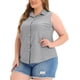 thumbnail image 4 of Camisas de verano sin mangas para mujeres de tallas grandes Agnes Orinda, blusas de botón para el Día de la Madre 4X negras, 4 of 7