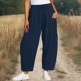 thumbnail image 7 of Tumotour Athletic Workout Running Pants for Women Elastic Waist Drawstring Wide-Leg Pants Slacks Summer Beach Trousers with Pocket, 7 of 7