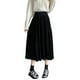 thumbnail image 2 of Txlixc Falda plisada de terciopelo para mujeres casual color sólido falda elástica de cintura a larga en otoño, adecuada para usar en la calle Txlixc moda, 2 of 9
