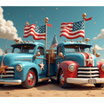 thumbnail image 4 of Decorative Design American Flag Truck Photography Backdrop for Fourth of July Celebration Party Event Decor, 4 of 8