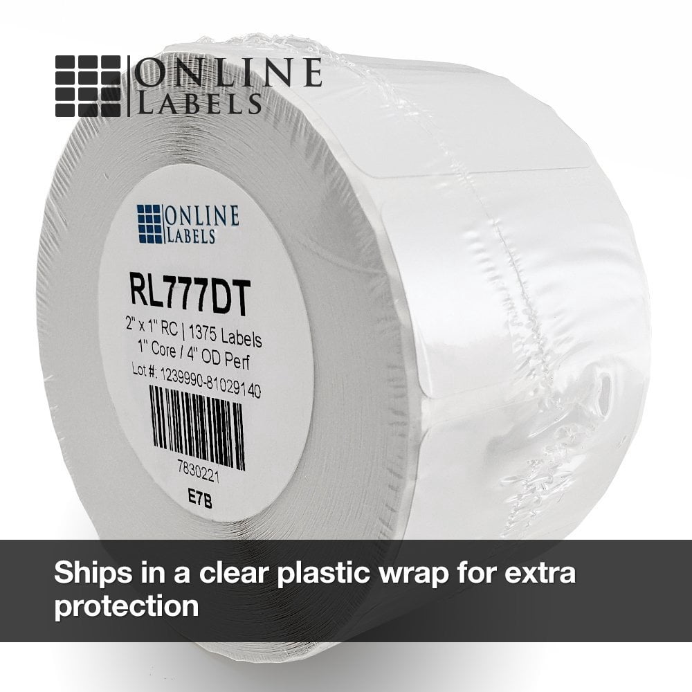 2 x 1 Labels for Thermal Transfer Printers - Online Labels (4 Rolls)