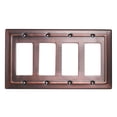 thumbnail image 1 of Monarch Abode Antique Copper Architectural Quad Rocker Decorative Wall Plate Switch Plate Outlet Cover, 4 Gang, 1 of 10