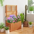 thumbnail image 4 of Costway Wooden Plant Stand Raised Garden Bed with Trellis & Planter Box Privacy Screen, 4 of 10