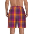 thumbnail image 3 of Naloa Purple Yellow Buffalo Plaid Men's Beach Shorts, Surfing shorts, Swim trunks, Quick Dry Swim Trunks for Surfing Beach Fun - XX-Large, 3 of 9