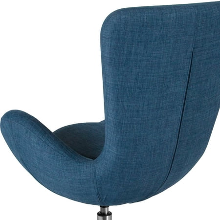 Flash Furniture - Egg Series Side Reception Chair with Bowed Seat - Blue Fabric