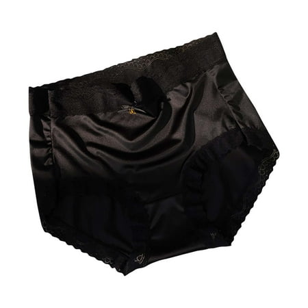 Iyufng Plus Size Panties for Women Women s Panties on Clearance Women s Sexy Lace Oversized Seamless Breathable Satin Ice Silk Underwear Briefs Womens Panties Summer Savings Deals