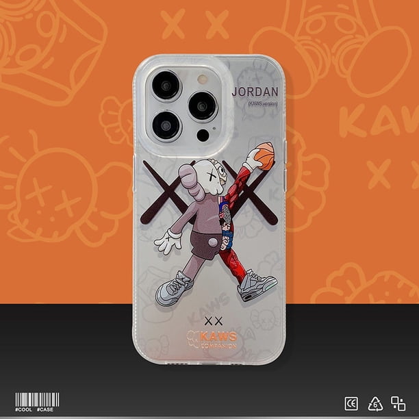 Tendencia Marca KAWS Venta Caliente Carcasa De Alta Calidad De Lujo Escaldado Plata Mate Funda Para iPhone 11 12 13 14 Pro MAX 14 Plus Silicona TPU A Prueba De Golpes Cubierta Trasera