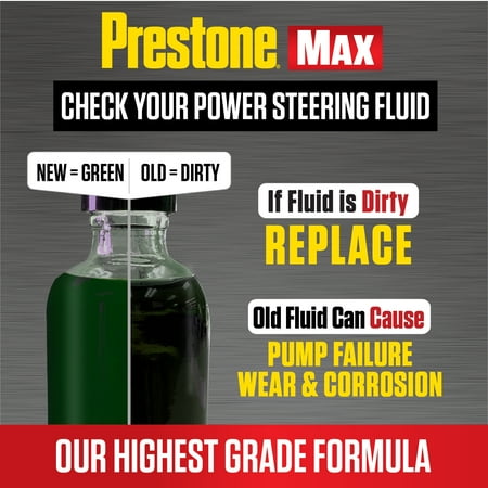 Prestone MAX European Vehicles Power Steering Fluid + Stop Leak - 12 fl oz-Synthetic, 100k mi Fits select: 2011-2015 JEEP GRAND CHEROKEE, 2004-2006 CHEVROLET SILVERADO