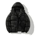 thumbnail image 2 of WRKEKC Jackets for Men Fashion Zip Up Hooded Puffer Jacket with Multiple Pockets Thickened Padding Quilted for Fall Winter Casual Daily Outdoor and Travel Wear, 2 of 6
