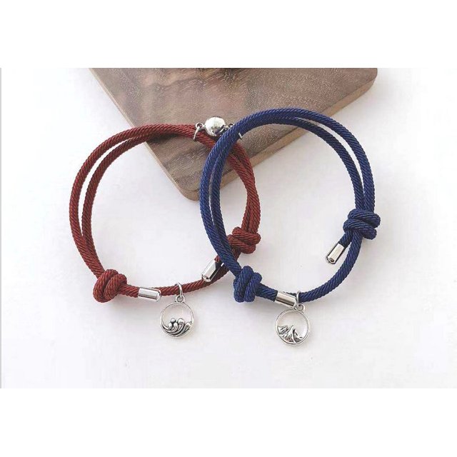 DIY pareja pulsera cuerda pareja pulsera magnética amante joyería (azul oscuro + rojo vino) NikouMX Muebles