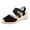Black, variant on Women's Platform Wedge Sandals Close Toe Elatic Ankle Strap Heels Comfortable Wedding Bridesmaid Dressy Shoes Daily Walking Footwear Beige Size 8