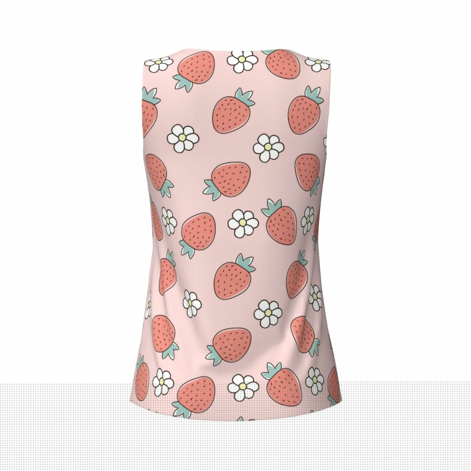 thumbnail image 5 of Fotbe Strawberry And Flowers Womens Loose Fit Casual Flowy Slim-Fit Tank Tops Athletic Round Neck Trendy Sleeveless Summer Tops for Gym and Yoga-Large, 5 of 9