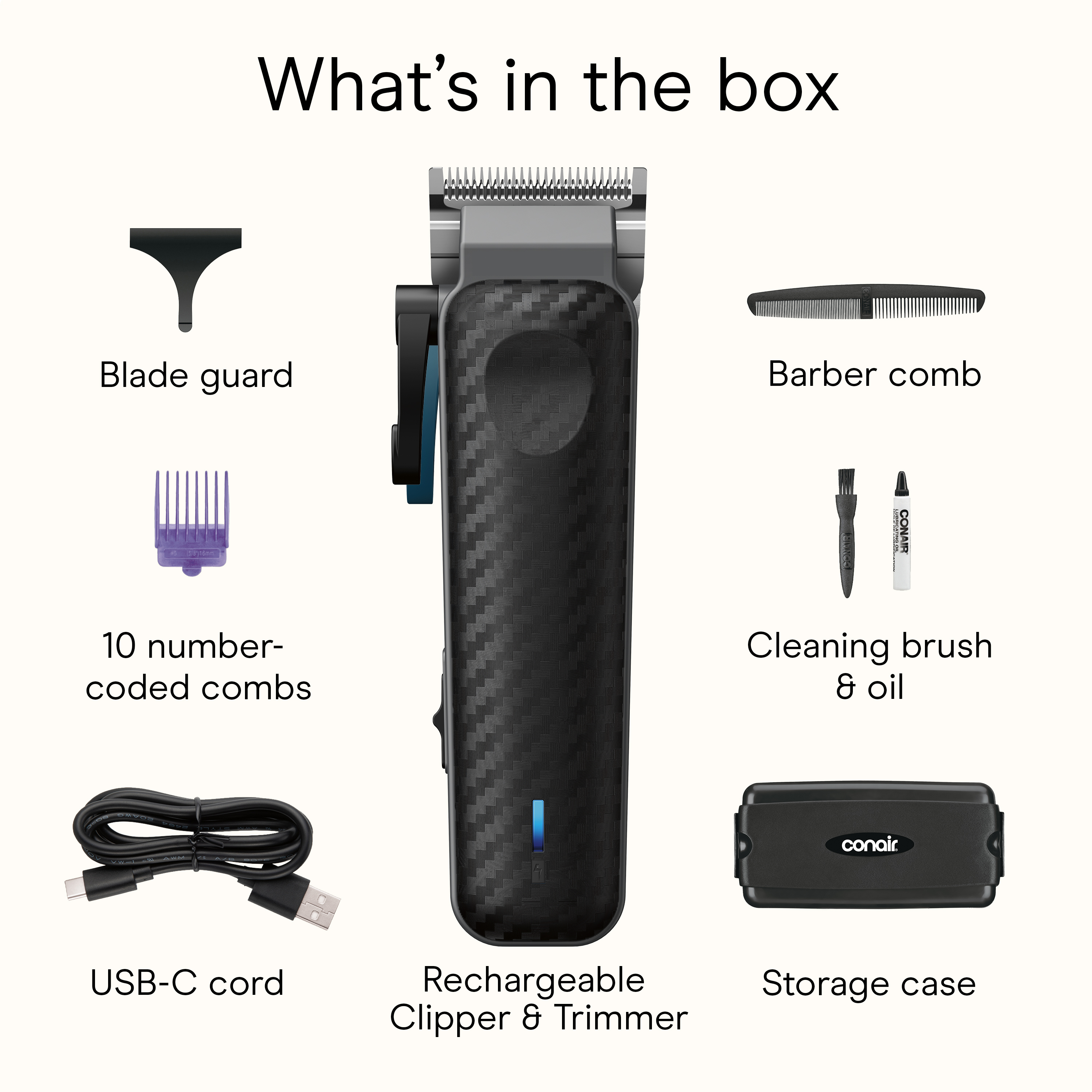 Conair Lithium Ion Cordless Clipper & Trimmer Kit with 10 Combs photo 6