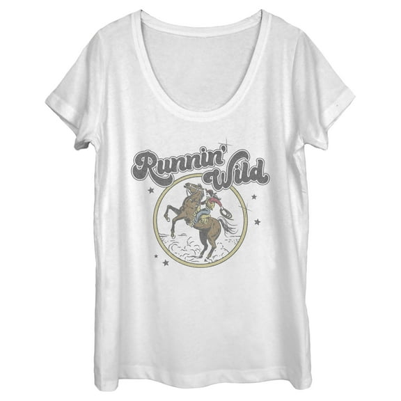 Women's Lost Gods Distressed Runnin’ Wild  Scoop Neck White Small