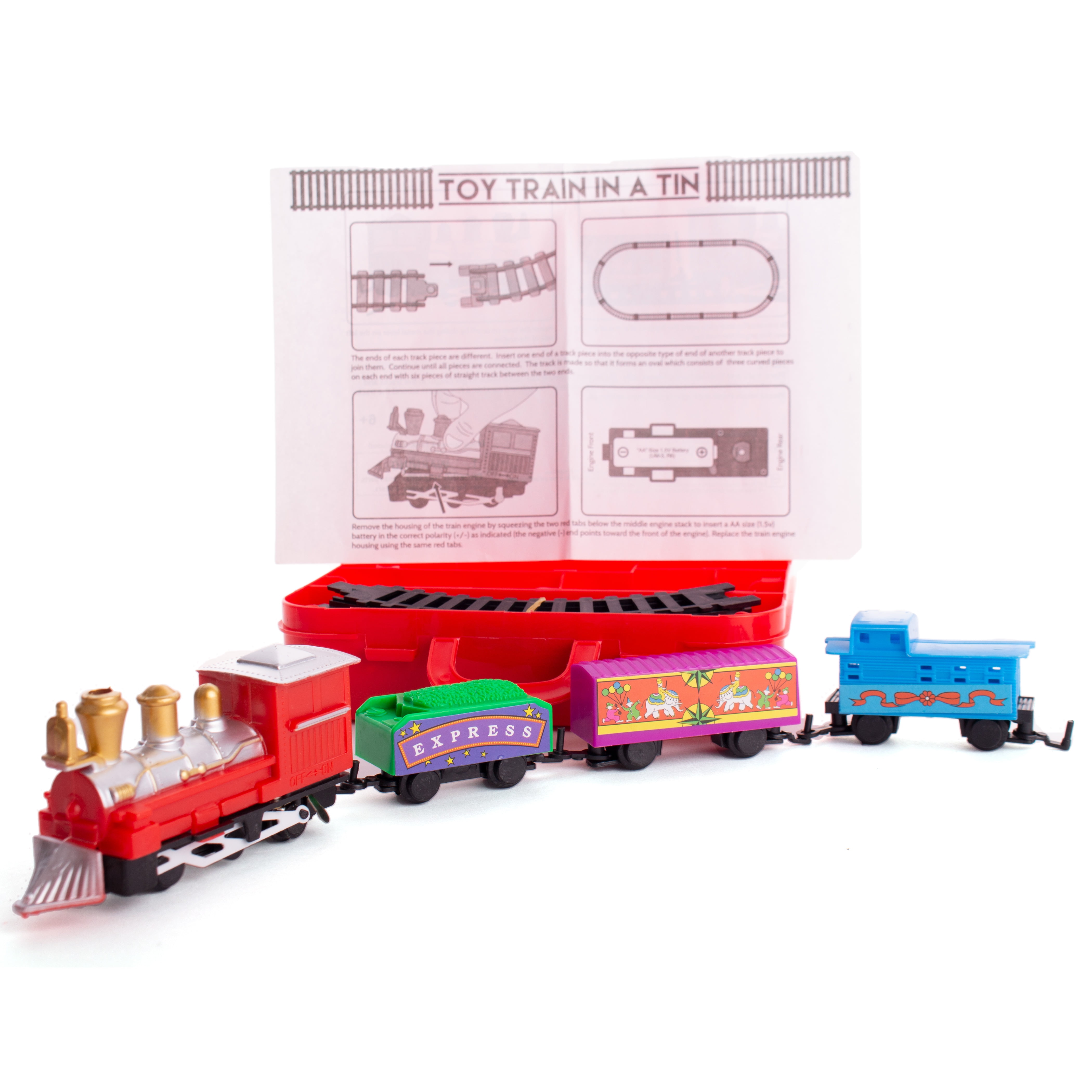 16pcs Around Christmas Tree Rocky Mountain Toy Train Set Double Round Track Gift 