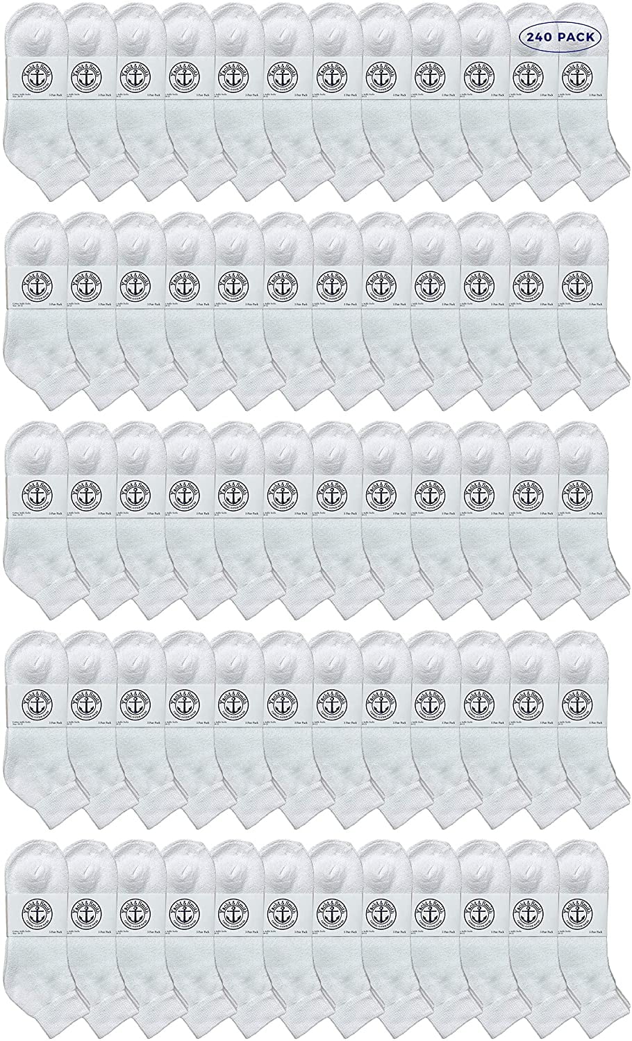 SOCKS'NBULK Men Wholesale Cotton Sport Athletic Mid Ankle Socks Bulk