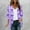 Purple(New), variant on PNTUTB Women's Lightweight Breathable and Loose Fitting Fashionable Printed 3/4 Sleeve Cardigan