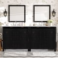 thumbnail image 1 of 72" Bathroom Vanity Set with Double Vanities (Separate), Double Ceramic Sinks, Soft-Close Doors & Adjustable Shelf – Retro Espresso Storage Cabinet for Stylish Bathroom Organization, 1 of 15