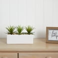 thumbnail image 4 of Nearly Natural Mini Agave Artificial Plant in Rectangular Ceramic, 4 of 5