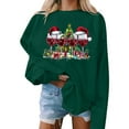 thumbnail image 2 of AINIYS Christmas Sweatshirts for Women Long Sleeve Christmas Theme Graphic Shirt Funny Cute Xmas Crewneck Pullover Tops Green Pullover for Women _g XS, 2 of 4