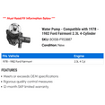 thumbnail image 2 of Water Pump - Compatible with 1978 - 1982 Ford Fairmont 2.3L 4-Cylinder 1979 1980 1981, 2 of 2
