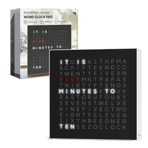 Sharper Image Horloge Led Pro avec Lumière Réglable, Design Moderne, & Alertes Rouges 5 Minutes
