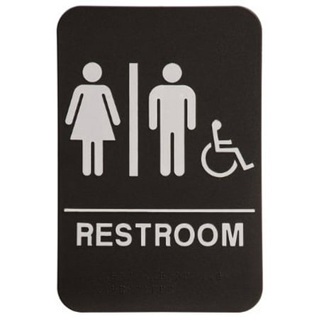 - Rock Ridge Unisex Restroom Sign Black/White - ADA Compliant