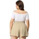 thumbnail image 5 of Women's Plus Size Pants Casual Drawstring Waist Shorts with Front Pokcets Khaki 2X, 5 of 7