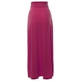 thumbnail image 3 of A2Y Women's Basic Foldable High Waist Floor Length Maxi Skirts Wine 2XL, 3 of 5