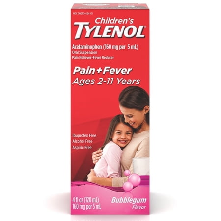 TYLENOL Children�s Oral Suspension, Bubblegum 4 oz (Pack of 6)