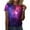 Pink, variant on hoksml Women's Galaxy Print Short Sleeve T-Shirt Crew Neck Cosmic Nebula Space Graphic Casual Summer Top