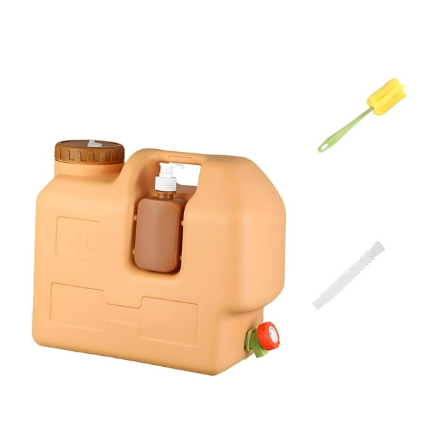 Bidón de agua portátil con grifo, 15 litros, a prueba de fugas, almacenamiento de agua de emergencia para actividades al aire libre como acampada, sen