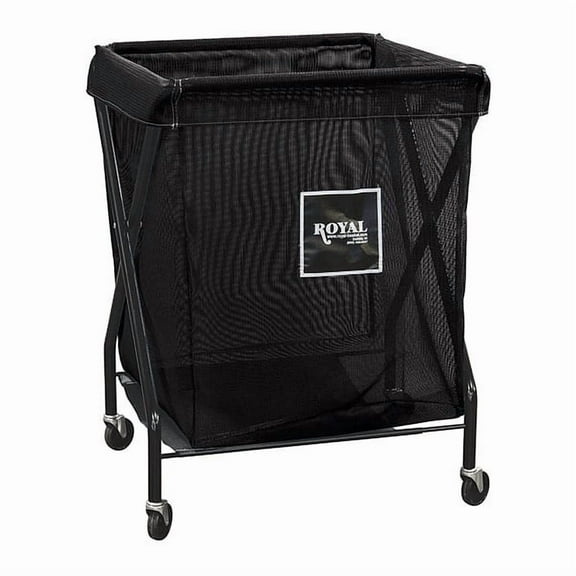 Royal Basket Trucks X-Frame Cart,8.9 cu. ft.,Black,Mesh G08-KKX-XMA-3ONN
