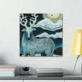 thumbnail image 4 of Reindeer Pointillism Scene - Canvas, 4 of 10