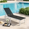 thumbnail image 2 of Outsunny Outdoor Lounge Chair, 5-Position Tanning Chair, Black, 2 of 10